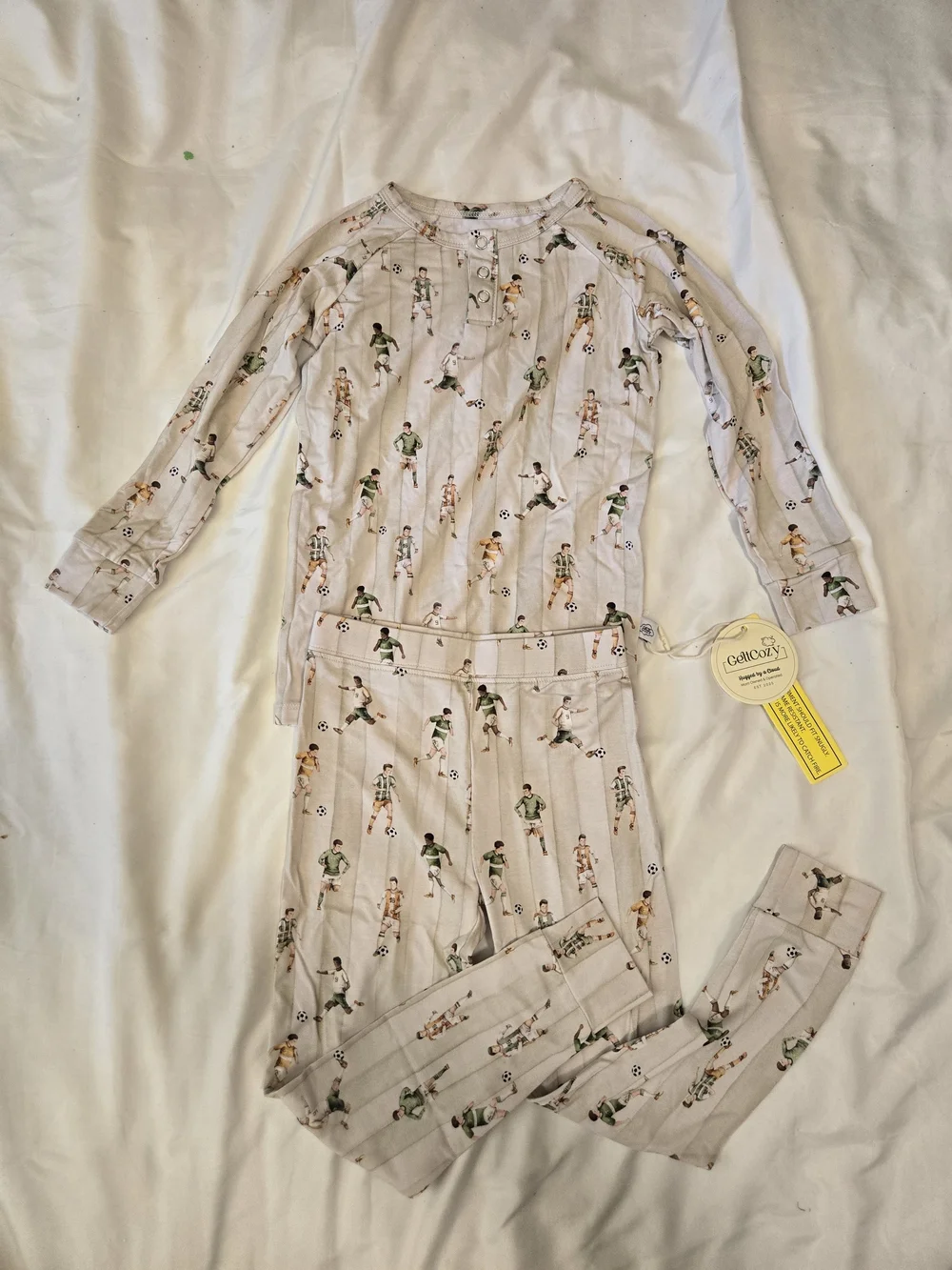 NWT Bamboo Kids 2 Piece Soccer Print Pajama Set
